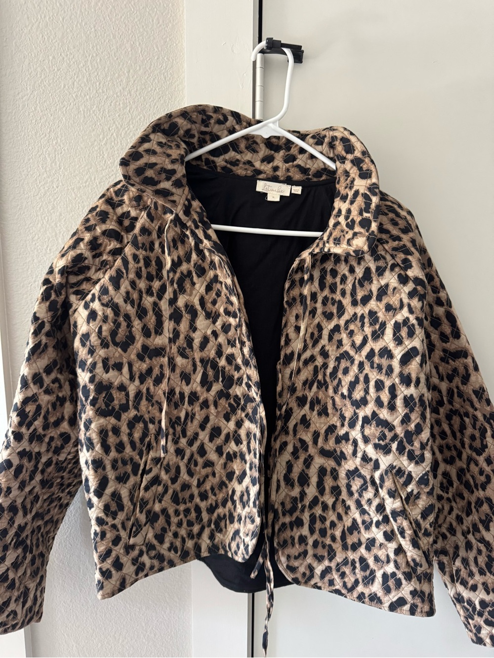 Anthropologie Leopard Print Jacket in Beige and Black